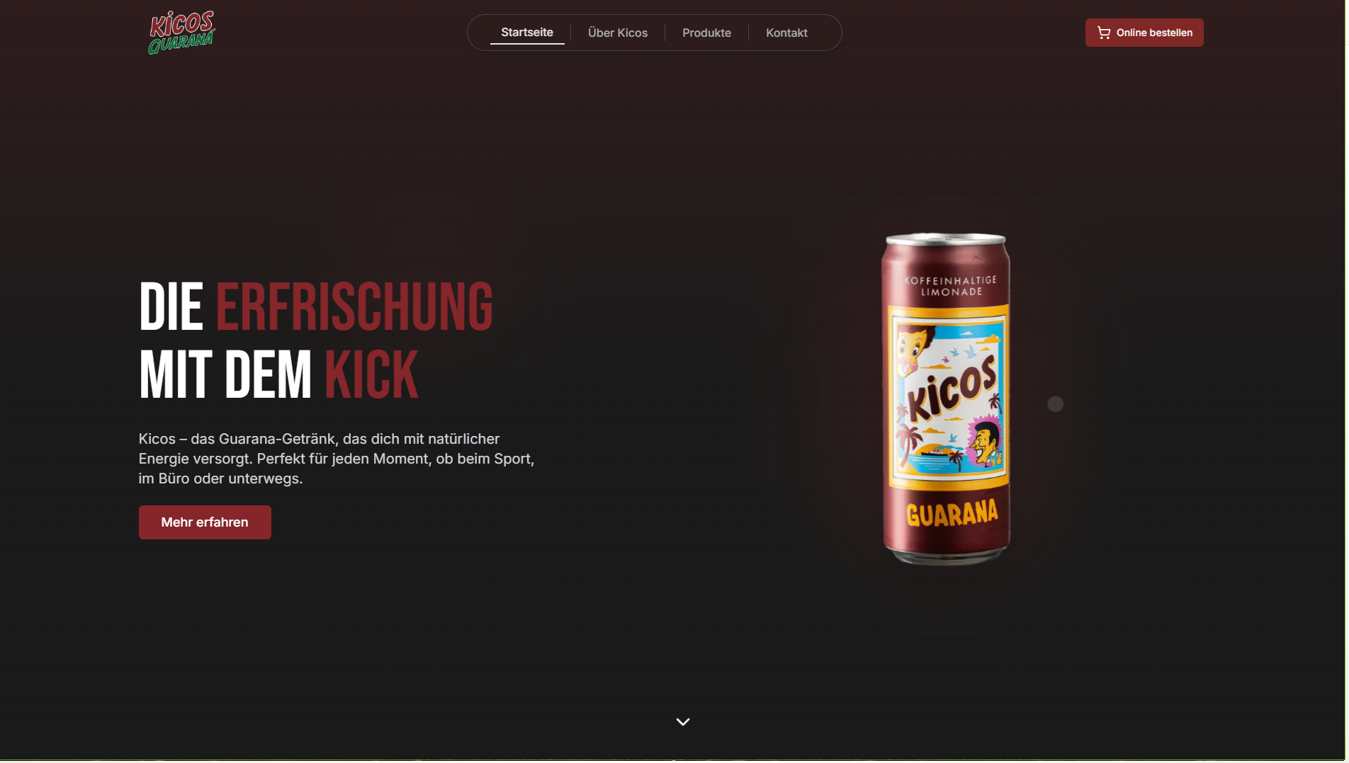 Kicos – Website-Screenshot
