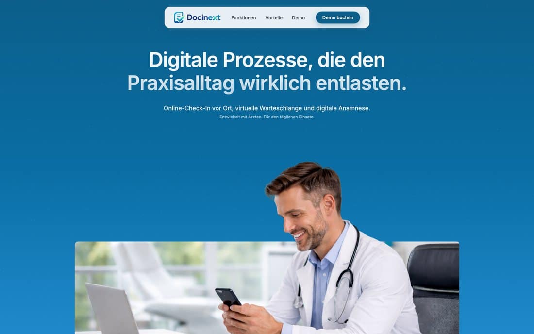Docinext Praxissoftware, Desktop-Ansicht
